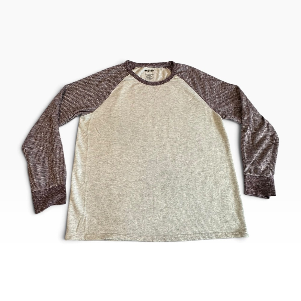 Arizona Baseball Tee Mens XL Gray Burgundy Raglan Long Sleeve Shirt - Picture 8 of 8